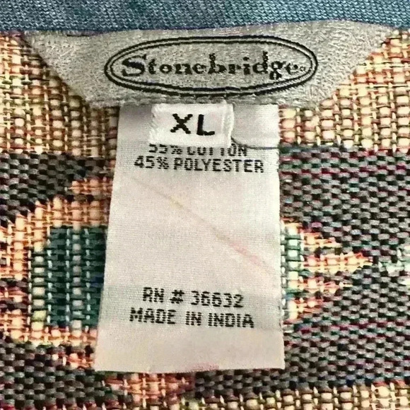 VTG Stonebridge Womens Tapestry Knit Over Coat Blazer Southwest Jacket Coat XL - Picture 3 of 5